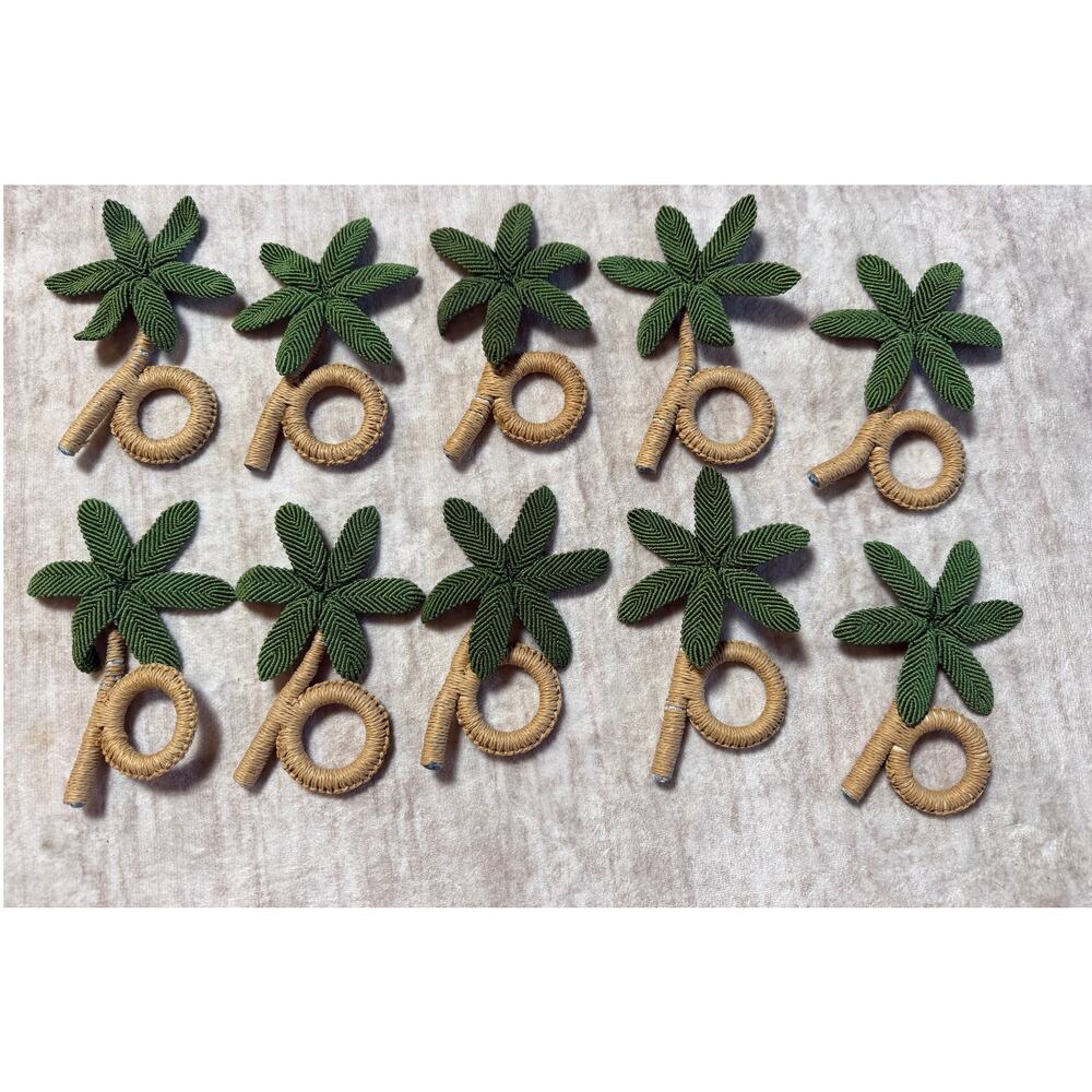 Kim Seybert Set of 10 Palm Tree Napkin Ring Holders